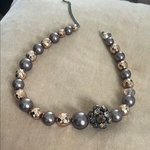 Chic Gold and Silver Beaded Necklace